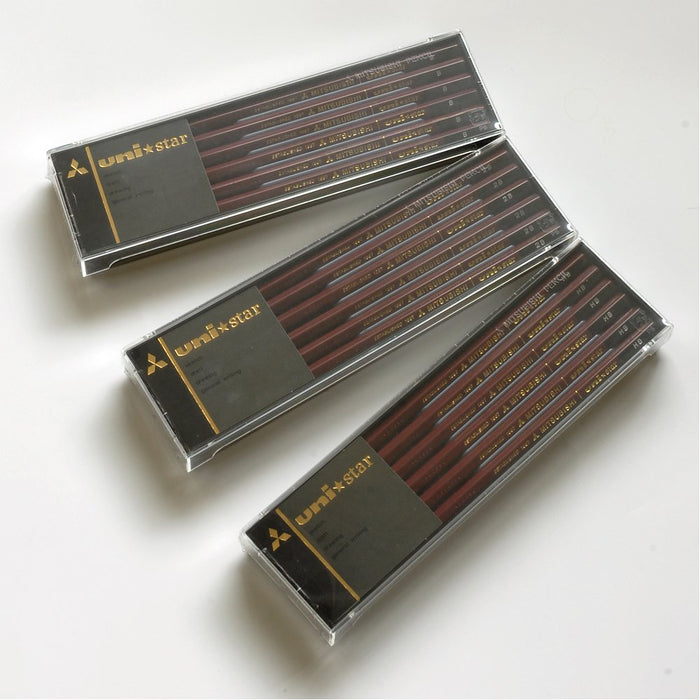 Mitsubishi Pencil Unistar 2B - Pack of 12 High-Quality Writing Pencils-Kiichin - The #1 Place for Japanese Goods in Your Hand!