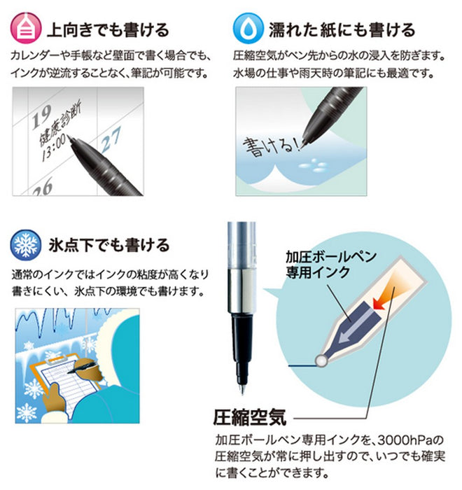 Mitsubishi Pencil Power Tank 1.0 Black Ballpoint Pen Refill 10-Piece Pack-Kiichin - The #1 Place for Japanese Goods in Your Hand!