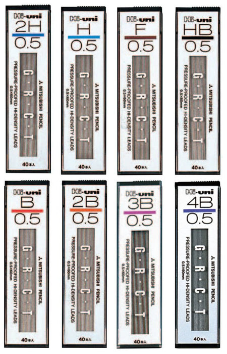 Mitsubishi Pencil High Uni 0.5 HB Sharp Lead Pack of 10 Pieces-Kiichin - The #1 Place for Japanese Goods in Your Hand!