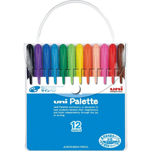 Mitsubishi Pencil Uni Palette Water-Based Pen Set 12 Colors PW50312CPLT-Kiichin - The #1 Place for Japanese Goods in Your Hand!