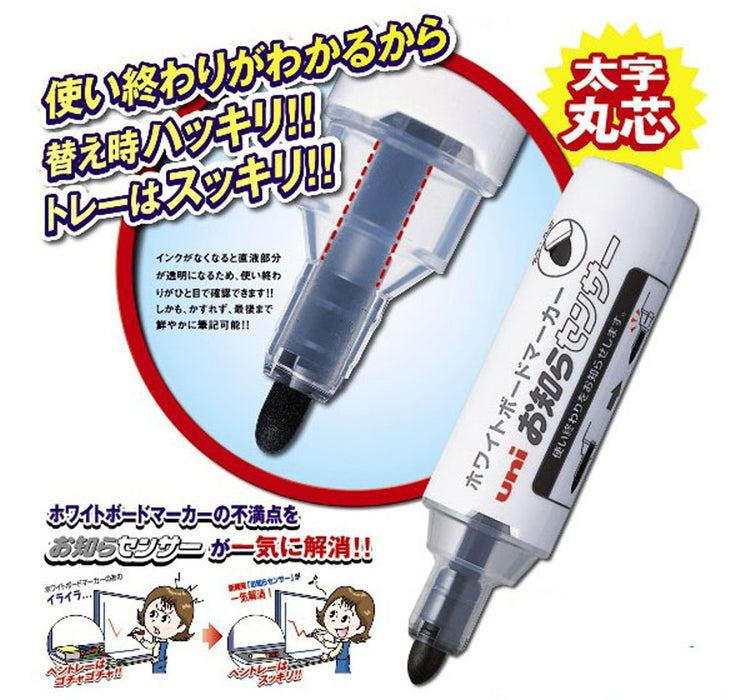 Mitsubishi Pencil Blue Medium Point Whiteboard Marker with Sensor 10 Pieces-Kiichin - The #1 Place for Japanese Goods in Your Hand!
