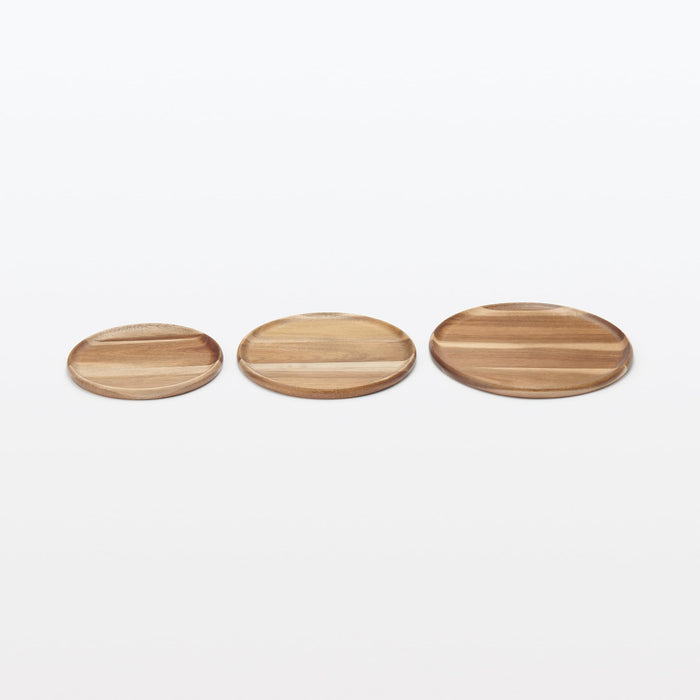 Muji Acacia Round Cutting Board and Plate 24cm Diameter 1.5cm Height Mc10Ea4S