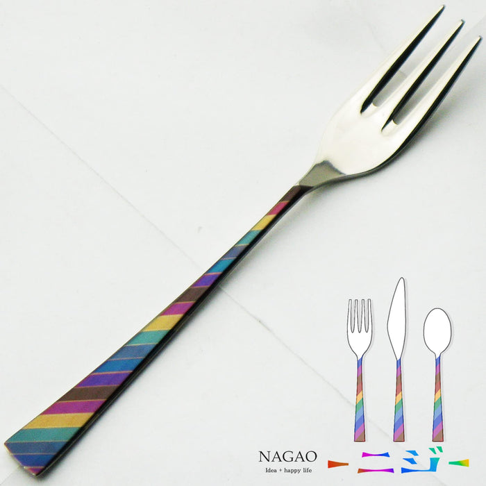 Nagao Niji Hime Fork 11.8cm Stainless Steel Multi-Color Japan Made-Kiichin - The #1 Place for Japanese Goods in Your Hand!