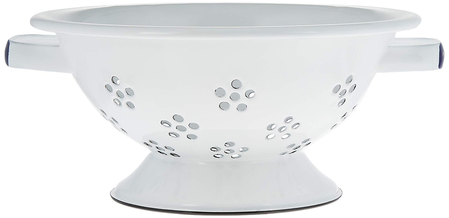 Noda Horo Enamel Colander Heat Resistant Basket Bowl White Made in Japan