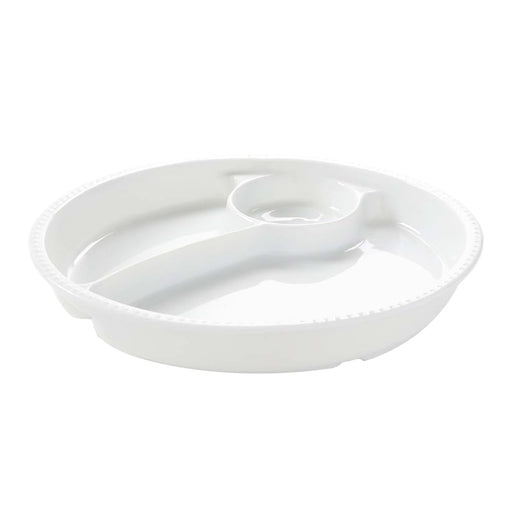 Ogiso Deep Oval Three-Compartment Ceramic Plate - Easy to Use & Kid-Friendly-Kiichin - The #1 Place for Japanese Goods in Your Hand!