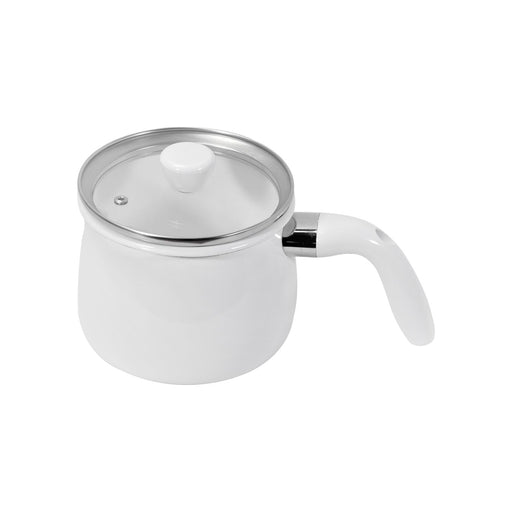 Pearl Metal 2.0L Enamel Multi Pot 16cm With Glass Lid IH Compatible White-Kiichin - The #1 Place for Japanese Goods in Your Hand!