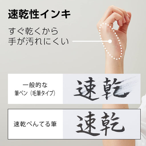 Pentel Medium Point Brush Pen Quick Dry - Model XFPD5L-Kiichin - The #1 Place for Japanese Goods in Your Hand!