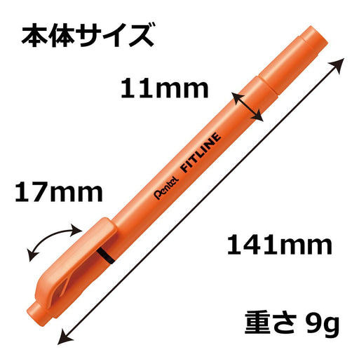 Pentel Fitline Orange Highlighter 10-Count Pack - SLW11-F-Kiichin - The #1 Place for Japanese Goods in Your Hand!