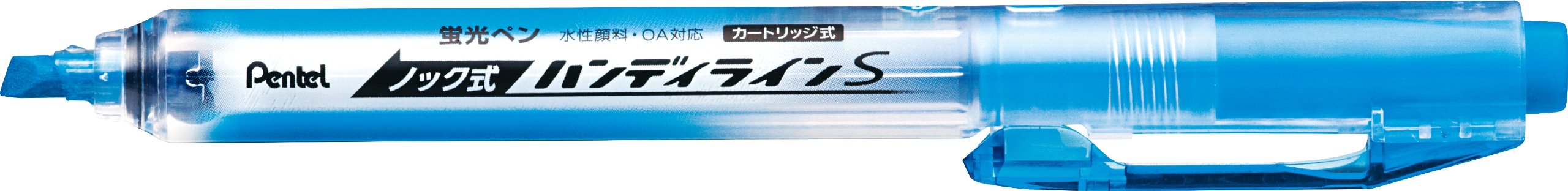 Pentel 10-Pack Handy Line S Knock Type Highlighter in Sky Blue SXNS15-S-Kiichin - The #1 Place for Japanese Goods in Your Hand!