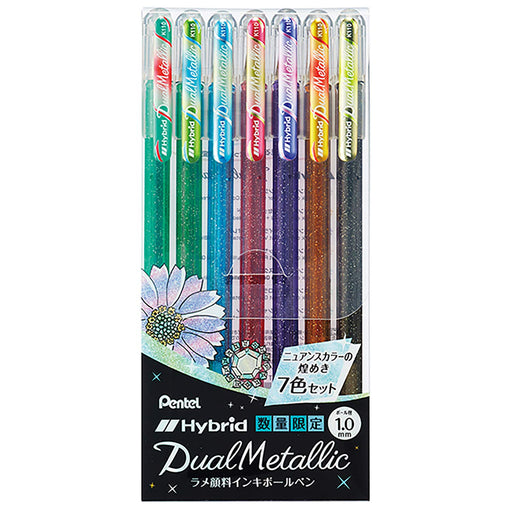 Pentel Hybrid Dual Metallic 7 Color Set K110-Dm7St Highlighter Set by Pentel-Kiichin - The #1 Place for Japanese Goods in Your Hand!