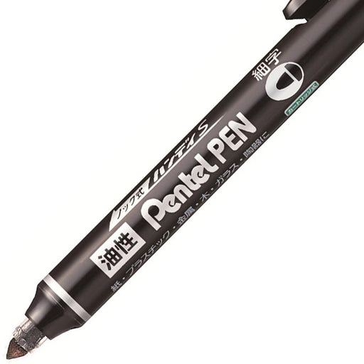 Pentel Fine Point Black Permanent Marker Knock Type Handy S Pack of 10-Kiichin - The #1 Place for Japanese Goods in Your Hand!