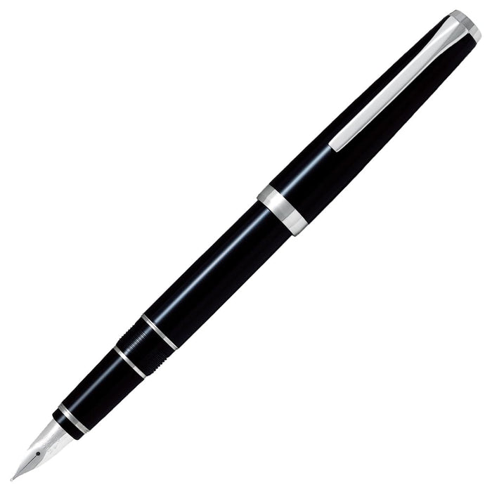Pilot Mannenhitsu Fountain Pen Black Rhodium Trim Fine Nib Fe25Srbsm