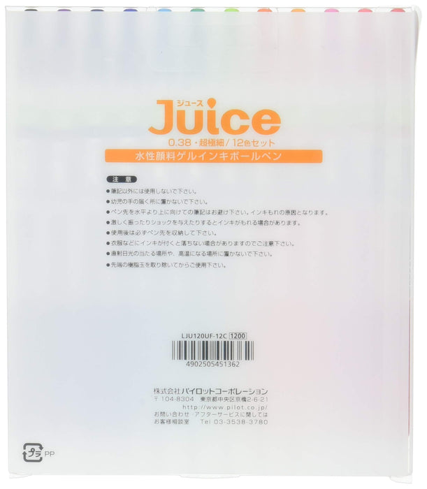 Pilot Juice Gel Ink Ballpoint Pen Set 0.38mm 12 Vivid Colors (Lju120Uf-12C)-Kiichin - The #1 Place for Japanese Goods in Your Hand!