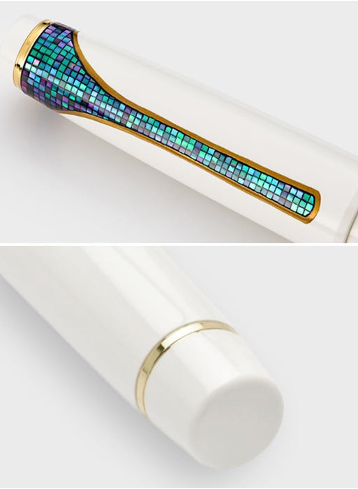 Sailor 21K MF Fountain Pen Makie Bunbo Lotus Design 10-8071-310 White GT Trim-Kiichin - The #1 Place for Japanese Goods in Your Hand!