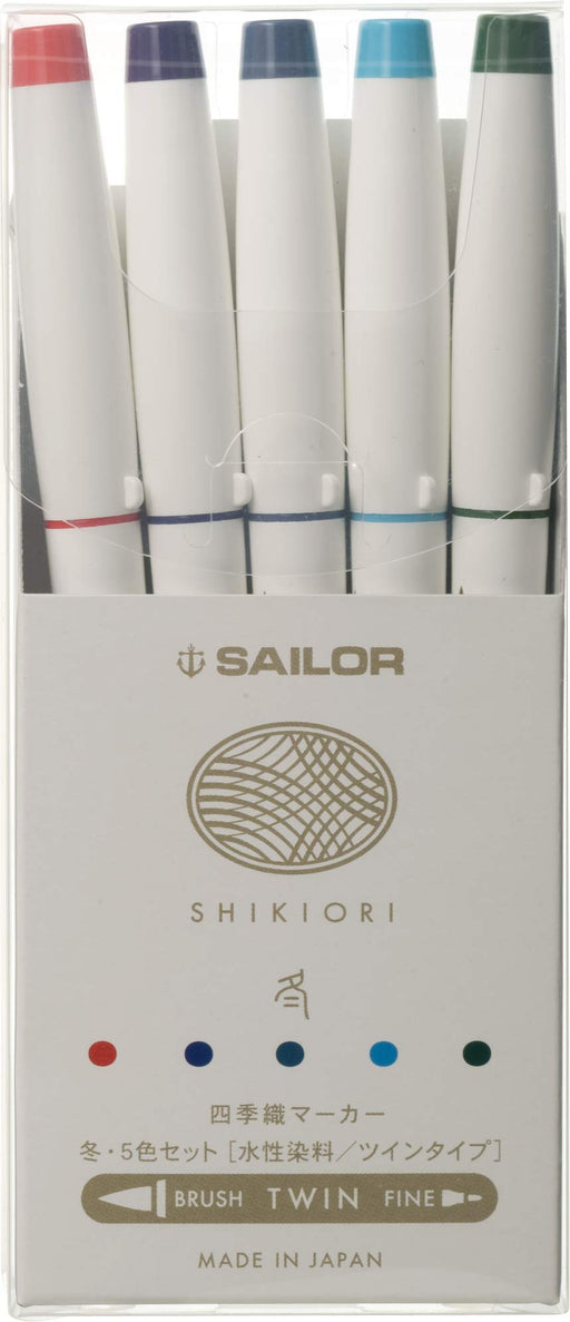 Sailor Fountain Pen Winter 5 Color Set Water Based Four Seasons Marker 25-5101-004-Kiichin - The #1 Place for Japanese Goods in Your Hand!