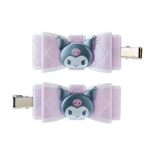Sanrio Kuromi Character Bangs Clip Quilt Ribbon Hair Clip 2.5x5.5x0.7 cm-Kiichin - The #1 Place for Japanese Goods in Your Hand!
