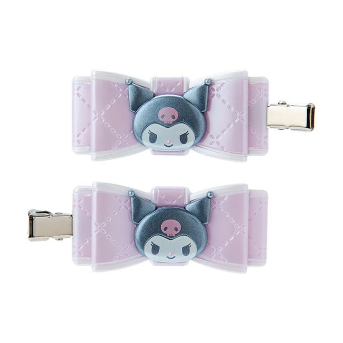 Sanrio Kuromi Character Bangs Clip Quilt Ribbon Hair Clip 2.5x5.5x0.7 cm-Kiichin - The #1 Place for Japanese Goods in Your Hand!