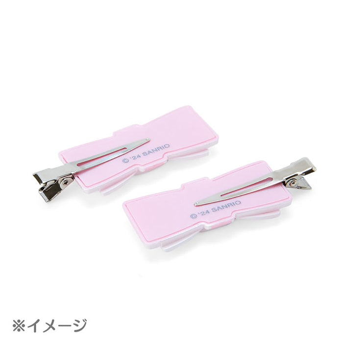 Sanrio Kuromi Character Bangs Clip Quilt Ribbon Hair Clip 2.5x5.5x0.7 cm-Kiichin - The #1 Place for Japanese Goods in Your Hand!