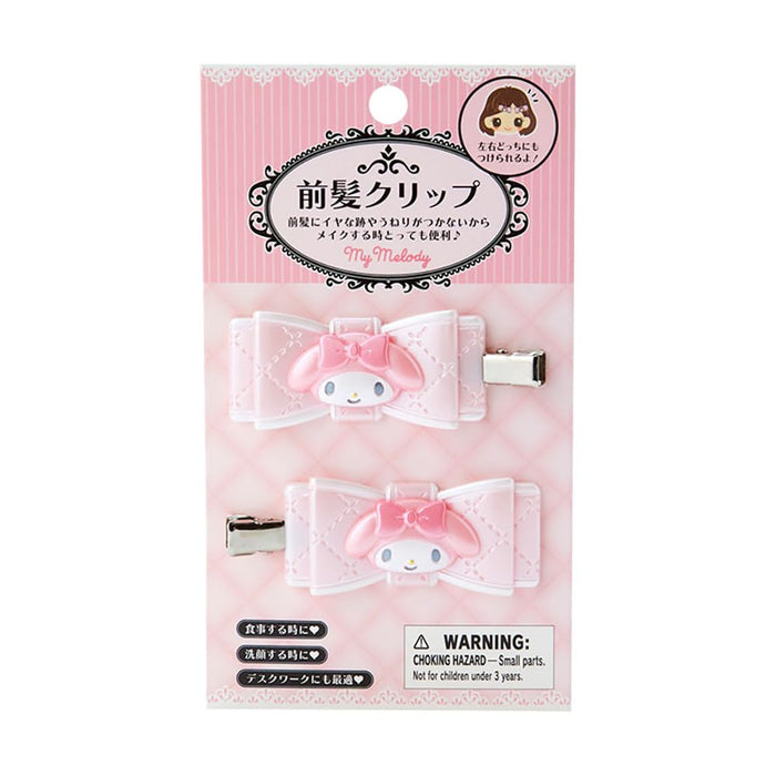 Sanrio My Melody Ribbon Hair Clip - Quilted Bangs Clip 2.5x5.5x0.7 cm-Kiichin - The #1 Place for Japanese Goods in Your Hand!
