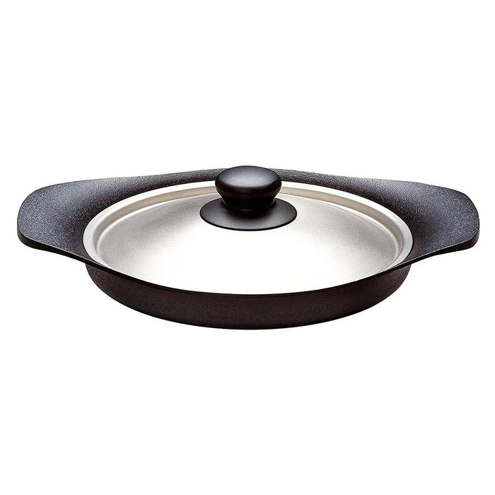 Nihon Yoshokki 22Cm Cast Iron Induction Oil Pan Griddle with Steel Lid-Kiichin - The #1 Place for Japanese Goods in Your Hand!