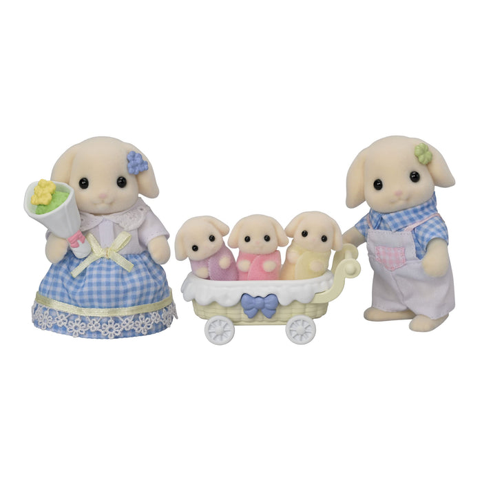 Epoch Sylvanian Families Flora Rabbit Family Dollhouse Toy FS-50 Certified for Ages 3+-Kiichin - The #1 Place for Japanese Goods in Your Hand!