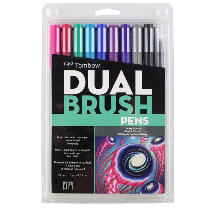 Tombow Galaxy 10-Color Dual Brush Pen Set AB-T10CGA-Kiichin - The #1 Place for Japanese Goods in Your Hand!
