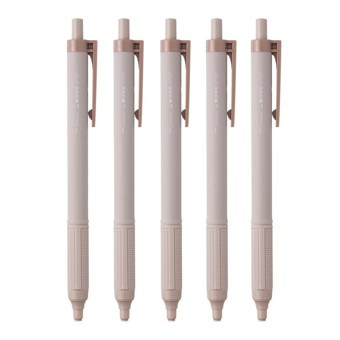 Tombow Mono Graph Light Ballpoint Pen 0.5mm Black Ink Smoky Brown Barrel Pack of 5-Kiichin - The #1 Place for Japanese Goods in Your Hand!