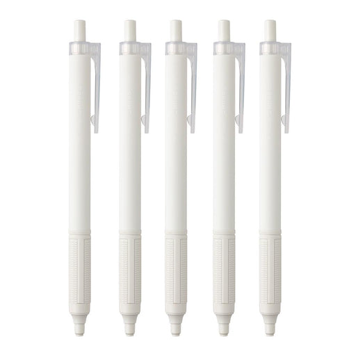 Tombow Monograph Light Ballpoint Pen 0.38mm Black Ink Smoky White Shaft 5 Pack-Kiichin - The #1 Place for Japanese Goods in Your Hand!