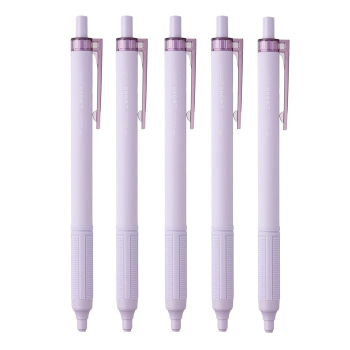Tombow Monograph Light Ballpoint Pen 0.5mm Black Ink Smoky Purple Shaft 5 Pack-Kiichin - The #1 Place for Japanese Goods in Your Hand!