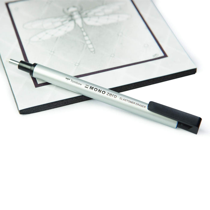 Tombow Mono Zero Square Pencil Holder Type Eraser Silver EH-KUS04-Kiichin - The #1 Place for Japanese Goods in Your Hand!