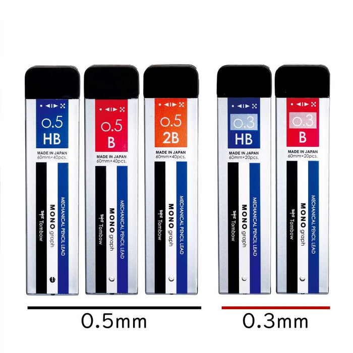 Tombow Mono Sharp HB 0.5mm Lead Pencil 3 Pack - ECG-322 Monograph-Kiichin - The #1 Place for Japanese Goods in Your Hand!