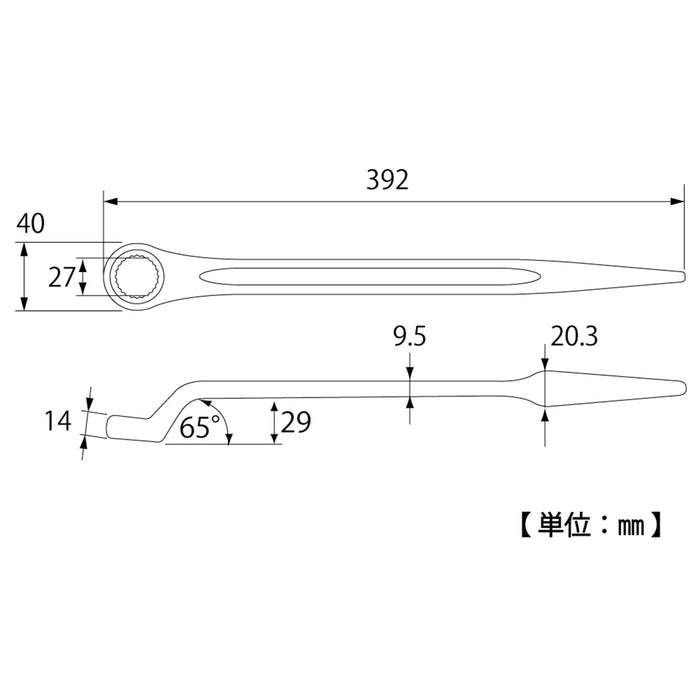 Top Kogyo Single-Ended Wrench 27mm Forged 60-Degree with Shim Japan-Kiichin - The #1 Place for Japanese Goods in Your Hand!