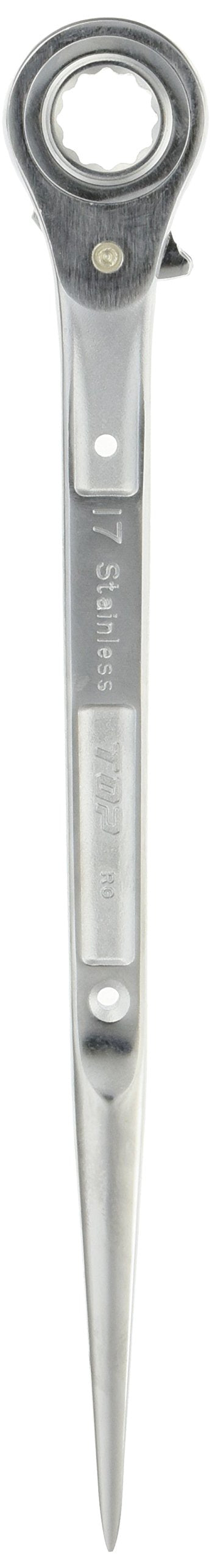 Top Kogyo Stainless Steel Ratchet Wrench 17x19mm Straight Forged Tool-Kiichin - The #1 Place for Japanese Goods in Your Hand!