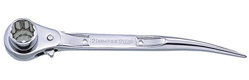 Top Kogyo Stainless Steel Short Ratchet Wrench 17x21mm Curved Chisel Japan-Kiichin - The #1 Place for Japanese Goods in Your Hand!
