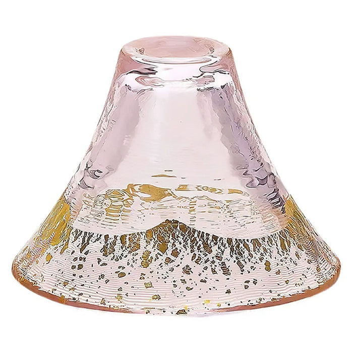Toyo Sasaki Glass Mount Fuji Glass Set with Gold Sake Cup - Pink-Kiichin - The #1 Place for Japanese Goods in Your Hand!