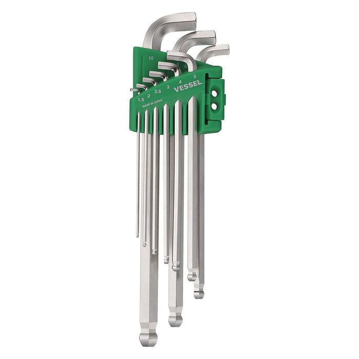 Vessel Hexagonal Ball Point L Wrench Set Short Shaft 9 Pieces - Vessel 8209Bp-Kiichin - The #1 Place for Japanese Goods in Your Hand!