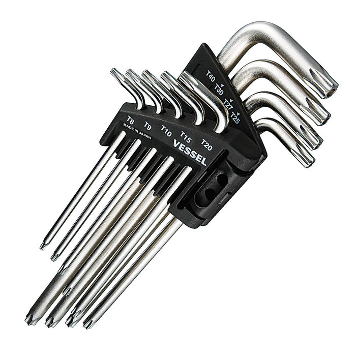 Vessel Tamper-Proof Torx Wrench Set L-Type Set of 9 - Model 8509Txh-Kiichin - The #1 Place for Japanese Goods in Your Hand!