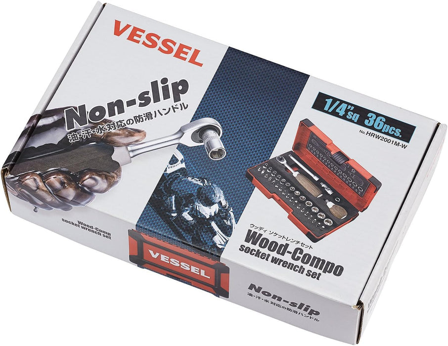 Vessel Woody 36Pcs Socket Wrench Set 1/4 Inch Drive 6.35mm - HRW2001M-Kiichin - The #1 Place for Japanese Goods in Your Hand!