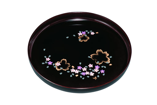 Yamaya Lacquerware Shop Round Tray 30cm Tamari Sakura Design-Kiichin - The #1 Place for Japanese Goods in Your Hand!