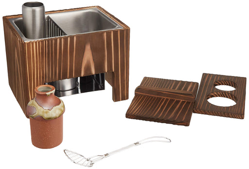 Yamaco Yakisugi Yudofu Set for One with Tofu Scoop Bowl and Fire Tray-Kiichin - The #1 Place for Japanese Goods in Your Hand!
