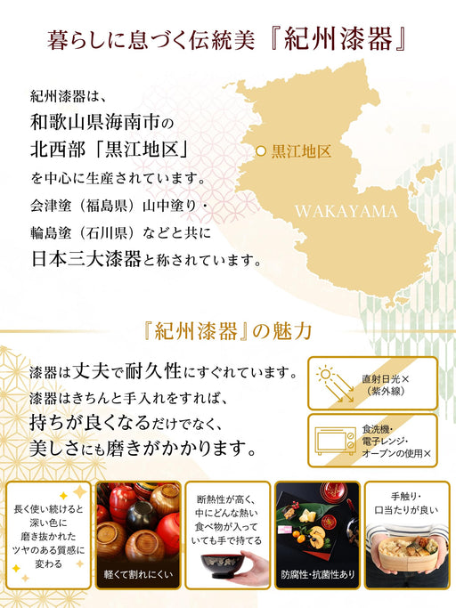 Yamaya Lacquerware Shop Sakura Kishu Lacquer Round Color Tray-Kiichin - The #1 Place for Japanese Goods in Your Hand!