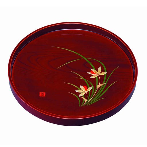 Yamaya Lacquerware Shop 30Cm Round Tray Spring Orchid Maki-E Made in Japan-Kiichin - The #1 Place for Japanese Goods in Your Hand!