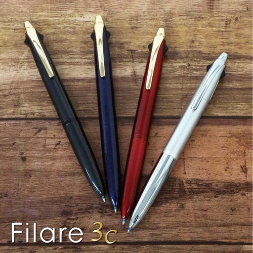 Zebra Fillare 3C 3-Color 0.7mm Ballpoint Pen Silver - P-B3A12-S-Kiichin - The #1 Place for Japanese Goods in Your Hand!