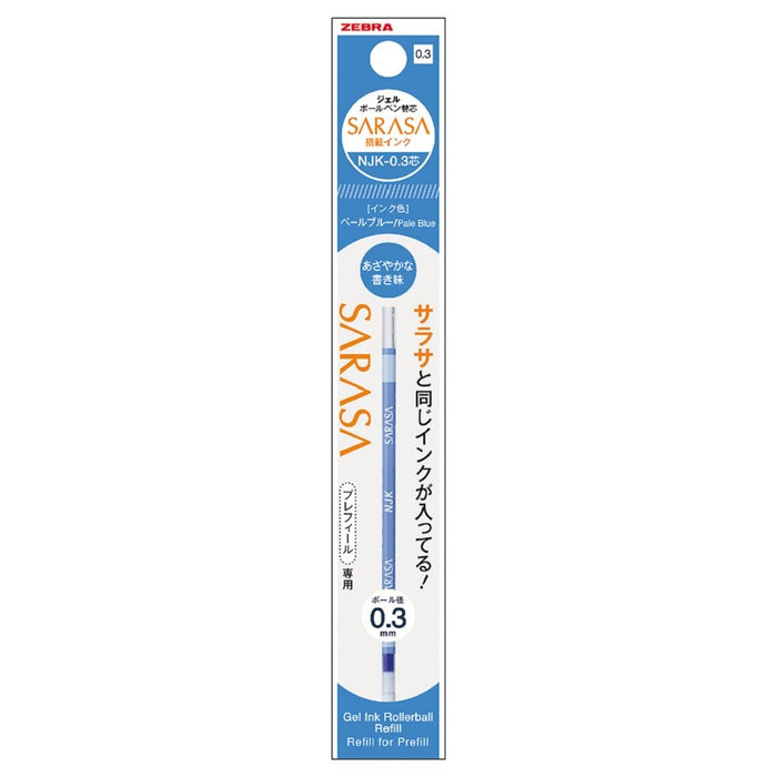 Zebra Prefeel Sarasa Ballpoint Pen Refill 0.3 Lead Pale Blue 10 Pieces Pack-Kiichin - The #1 Place for Japanese Goods in Your Hand!