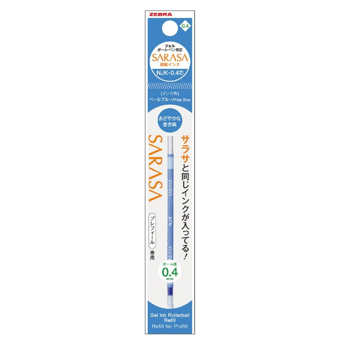 Zebra Prefeel Sarasa Pale Blue 0.4 Njk Ballpoint Pen Refill - 10 Pieces Pack-Kiichin - The #1 Place for Japanese Goods in Your Hand!
