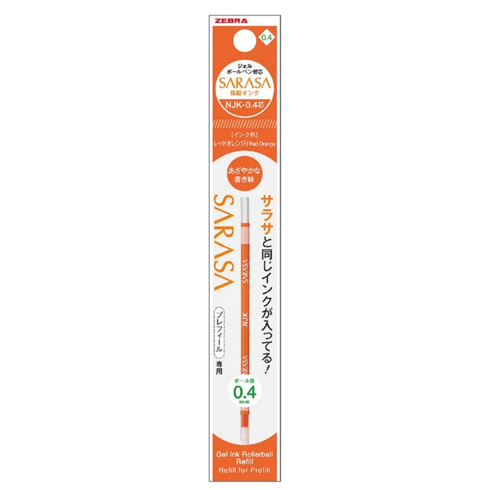 Zebra Prefeel Sarasa Red Orange Ballpoint Pen Refill 0.4 Lead 10 Pieces-Kiichin - The #1 Place for Japanese Goods in Your Hand!