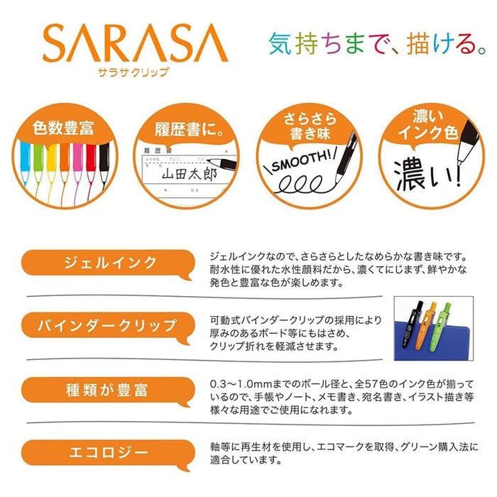 Zebra 5-Color Set 0.7mm Sarasa Clip Gel Ballpoint Pen-Kiichin - The #1 Place for Japanese Goods in Your Hand!
