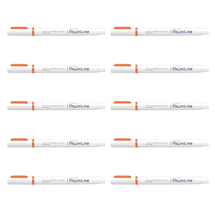 Zebra Mozini Line Highlighters Just Fit 10-Piece Set Orange - B-Wks22-Or-Kiichin - The #1 Place for Japanese Goods in Your Hand!
