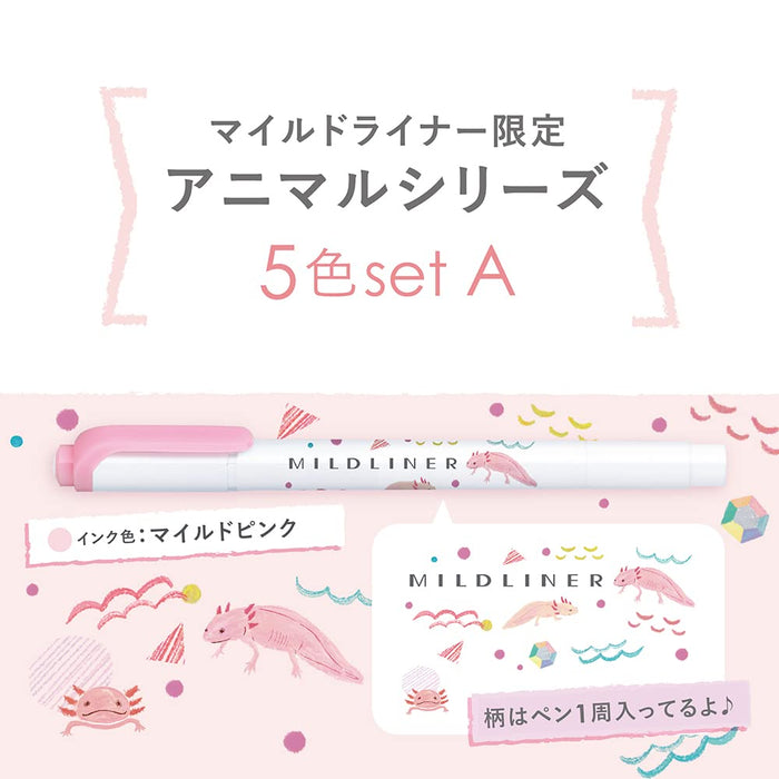 Zebra 5-Color Mild Liner Highlighter Set Zebra Brand Wkt7-As-5C-A-Kiichin - The #1 Place for Japanese Goods in Your Hand!