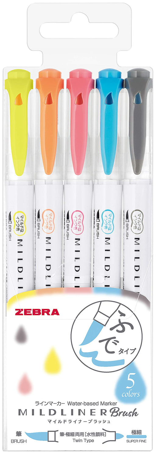 Zebra Highlighter Set - Mild 5 Color Blush Friendly Zebra Wft8-N-5C-Kiichin - The #1 Place for Japanese Goods in Your Hand!